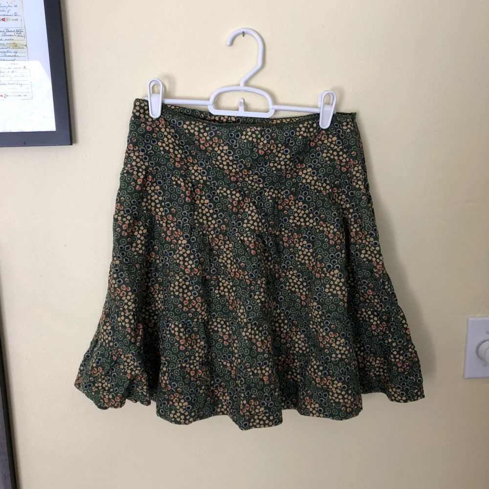 Corduroy Floral Prairie Skirt